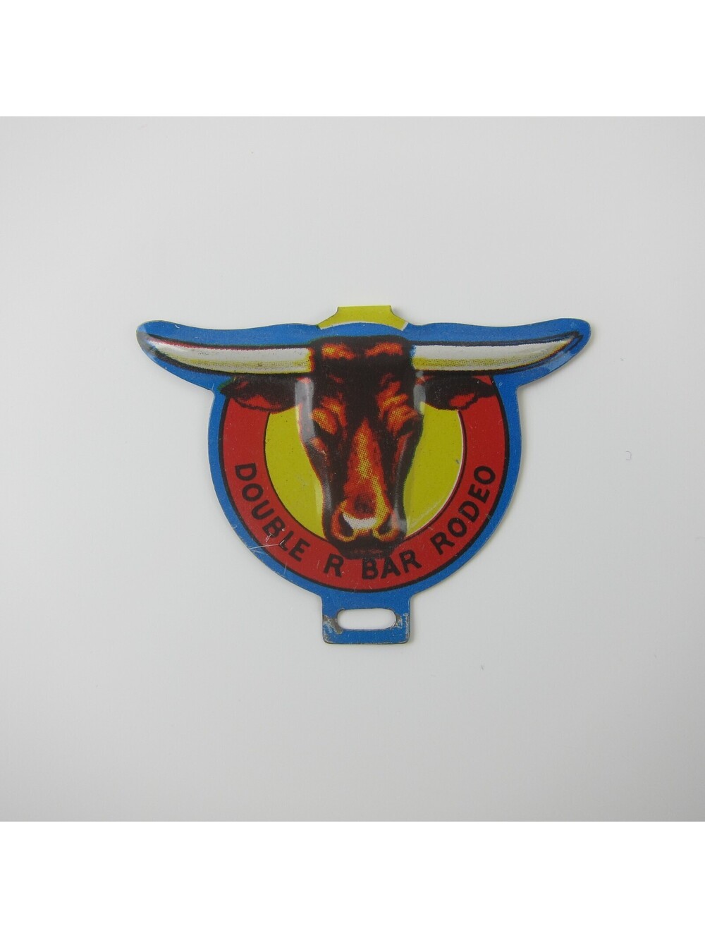 Vintage 1950s Post Raisin Bran DOUBLE R BAR RODEO BADGE Cereal Premium Tin Litho